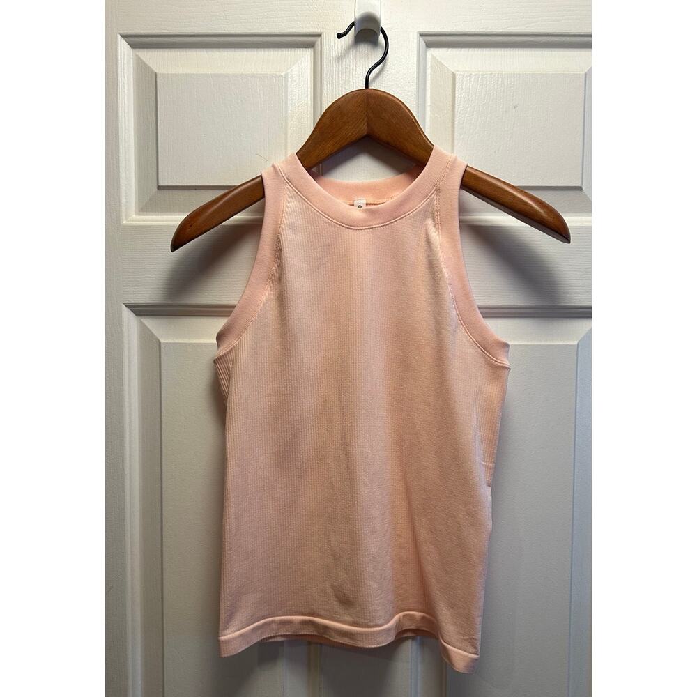 Athleta Momentum Seamless Racerback Tank Top Blush Pink Workout Top, Size M